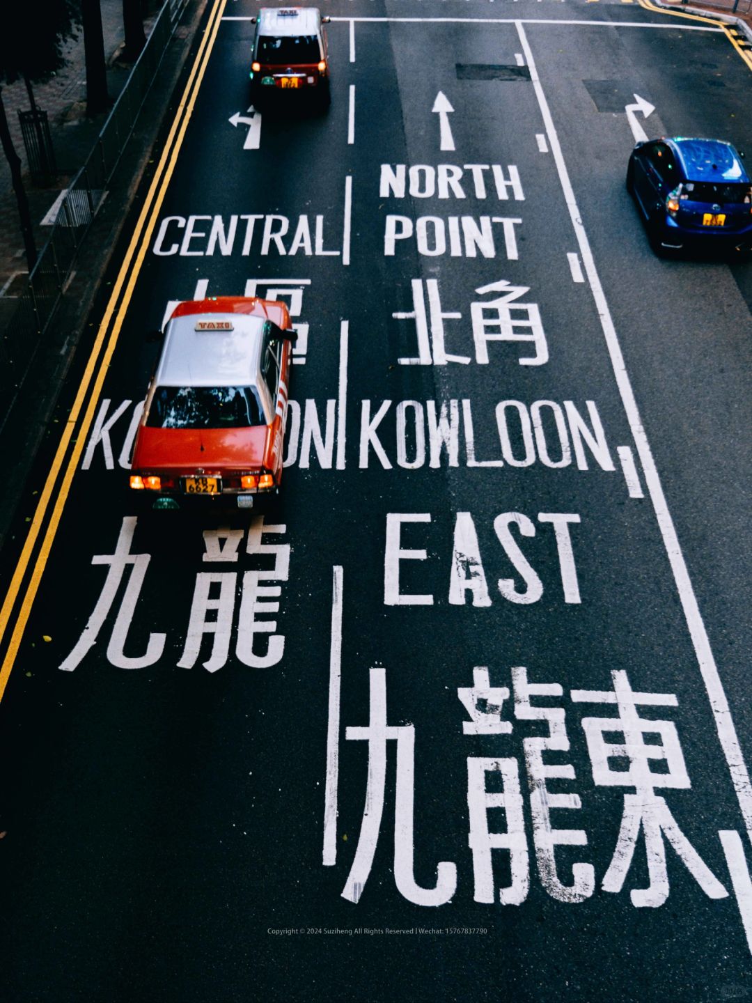 Hong kong-Neon lights and taxis on Portland Street at night, Hong Kong-style architecture and life