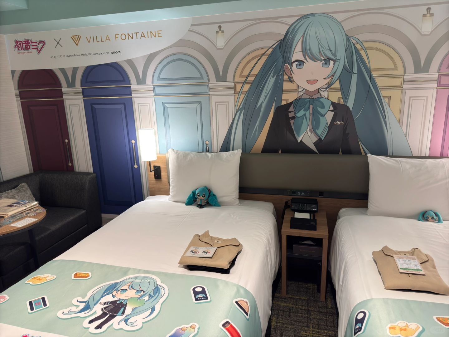 Tokyo-Haneda Airport Hotel MIKU Room, each character has a separate anime style room