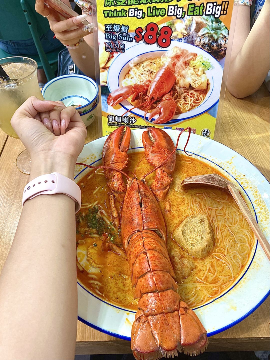 Hong kong-HK Causeway Bay MTR Exit C, Ma Thai Restaurant, Boston lobster noodles for only HK$88