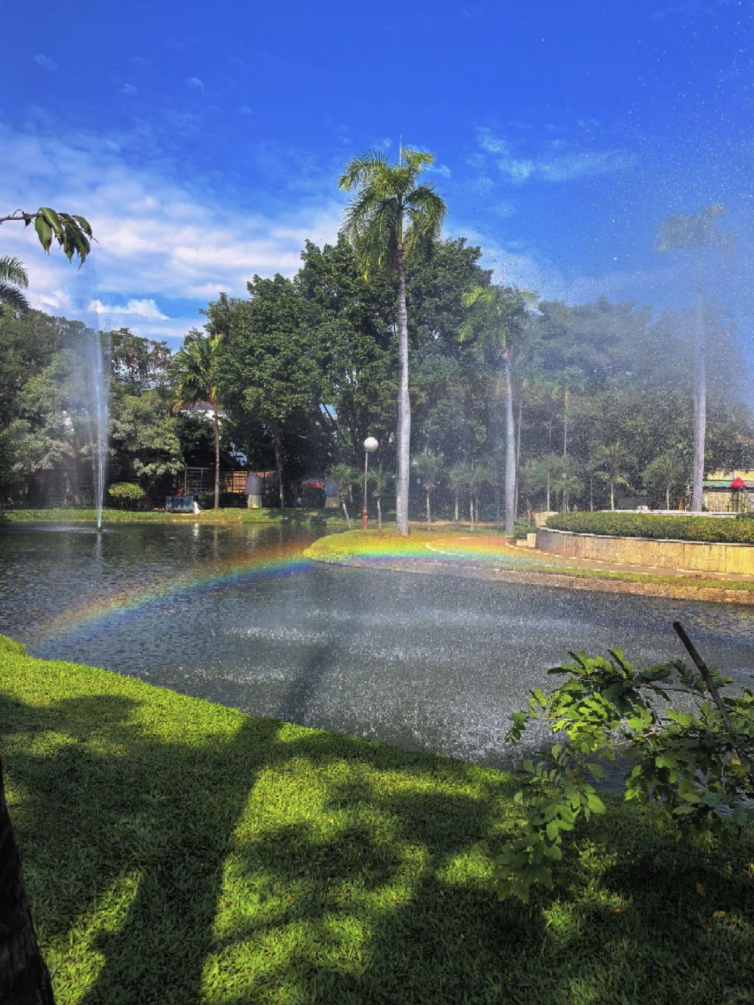 Chiang Mai-Chiang Mai Park, feel the coolness of Thailand's summer and the rainbow formed by the fountain