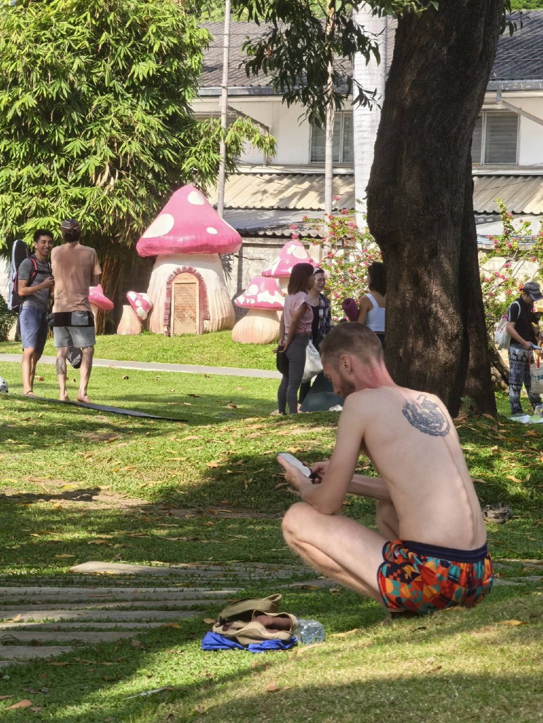 Chiang Mai-Chiang Mai Park, feel the coolness of Thailand's summer and the rainbow formed by the fountain