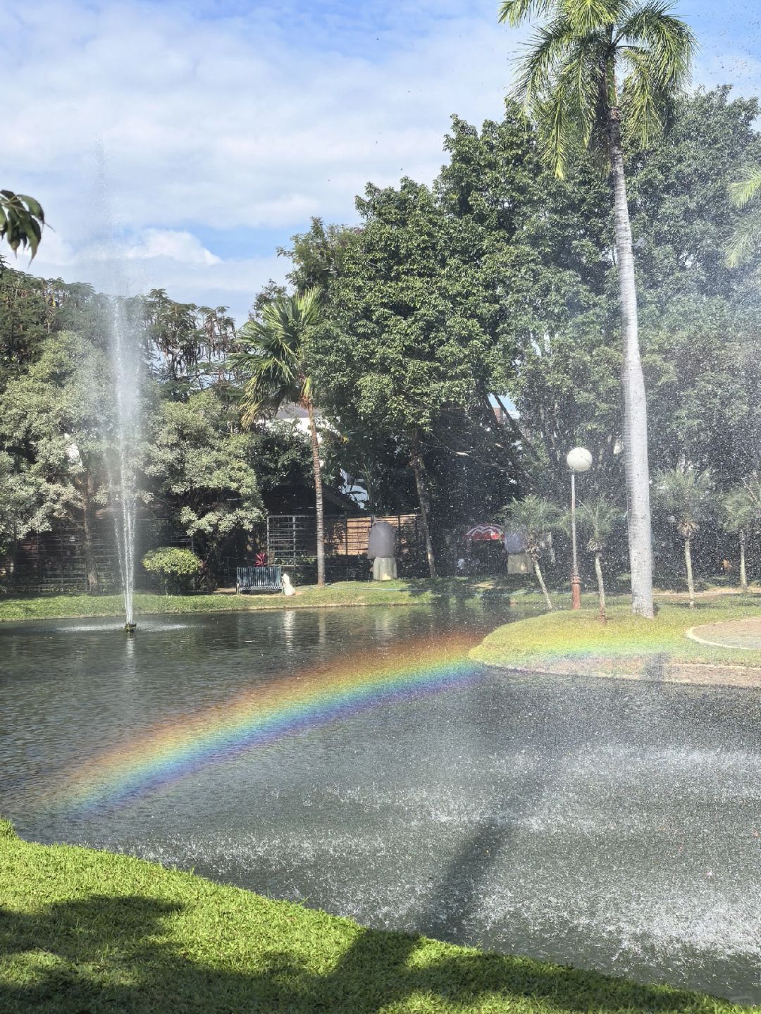 Chiang Mai-Chiang Mai Park, feel the coolness of Thailand's summer and the rainbow formed by the fountain