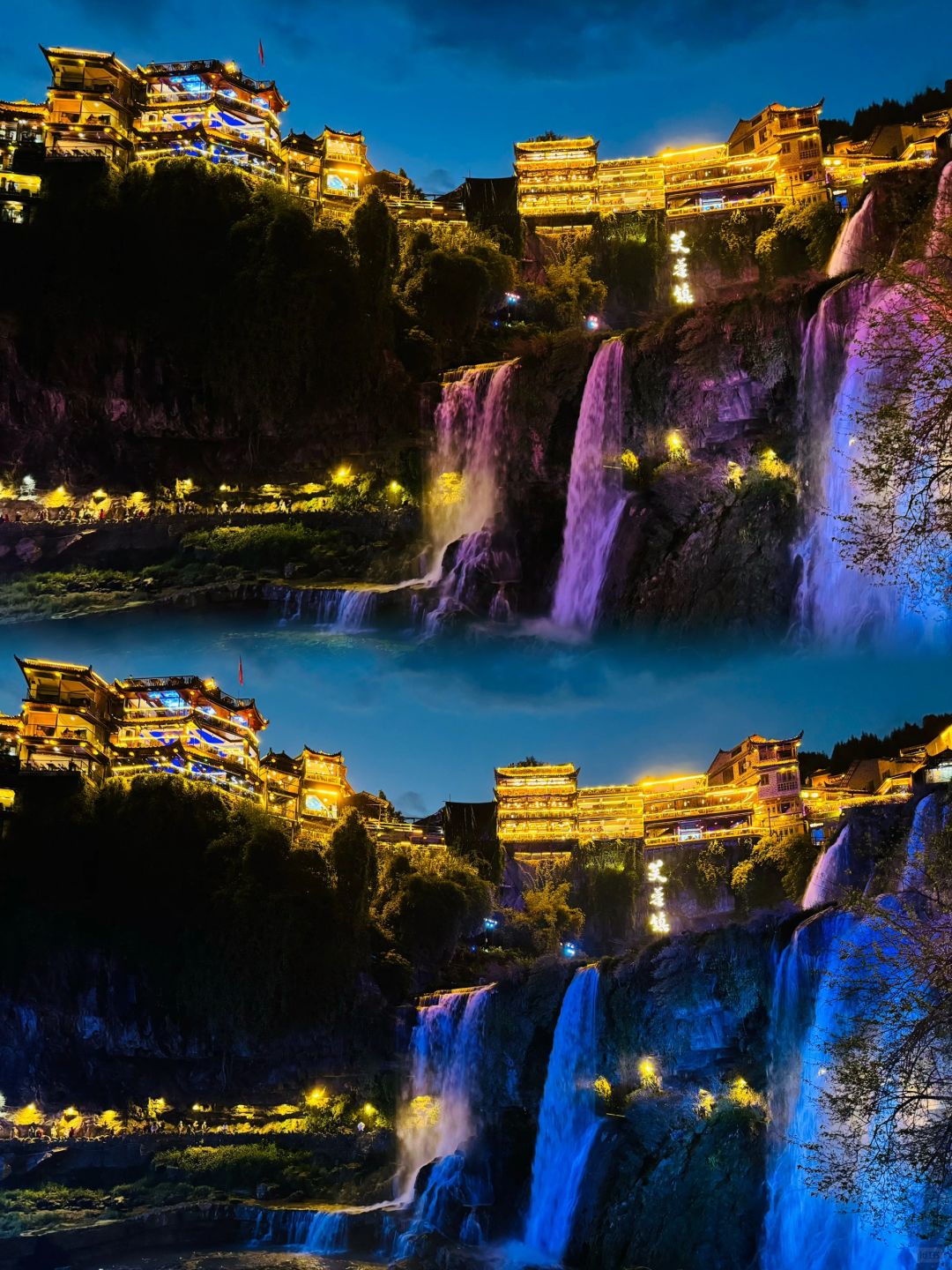 Changsha-Furong Town, Hunan, is an ancient town that truly hangs on a waterfall!