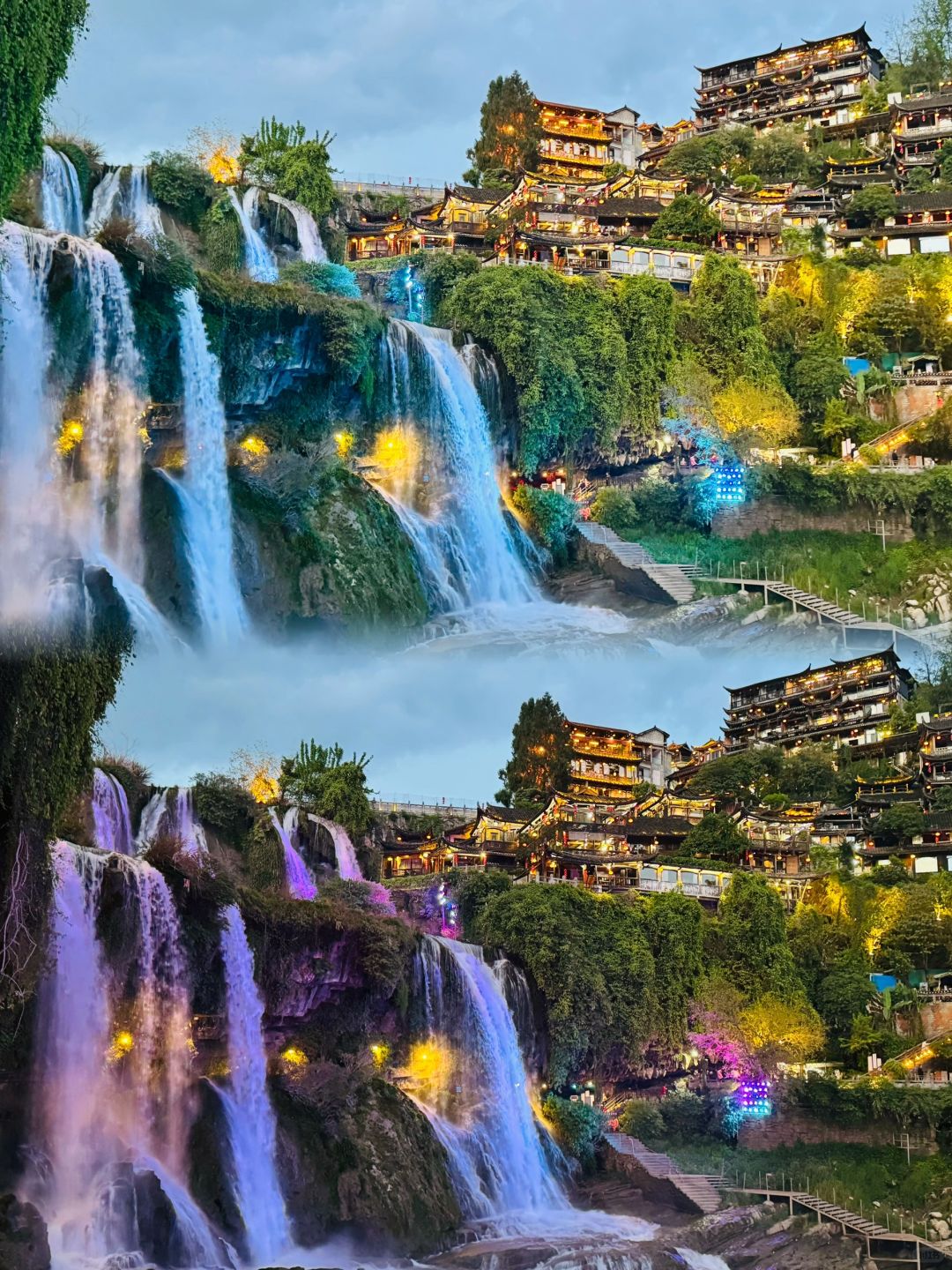 Changsha-Furong Town, Hunan, is an ancient town that truly hangs on a waterfall!