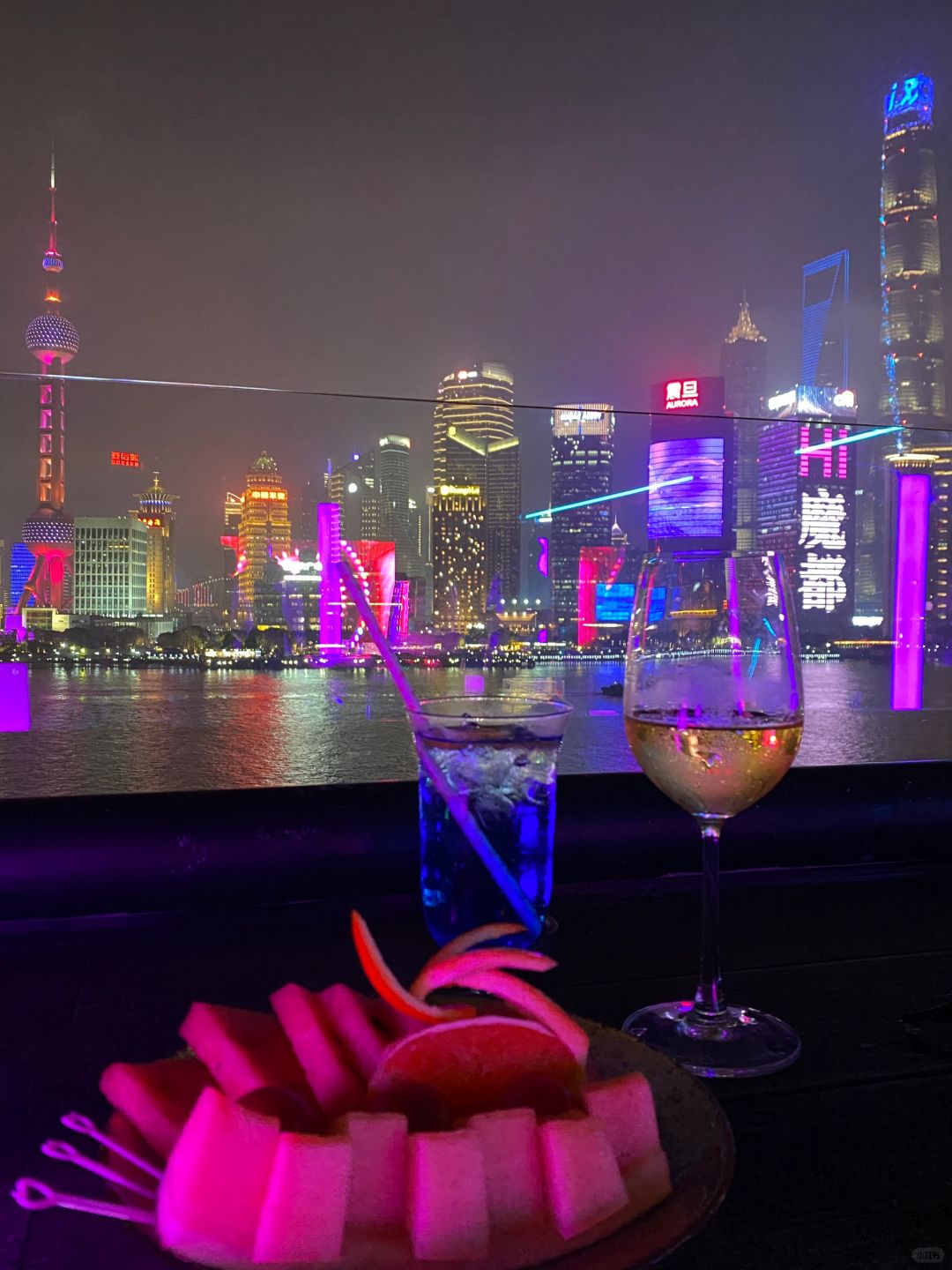 Shanghai/Hangzhou-At the Fushai Bar in Shanghai, this is truly the best night view of the Bund!