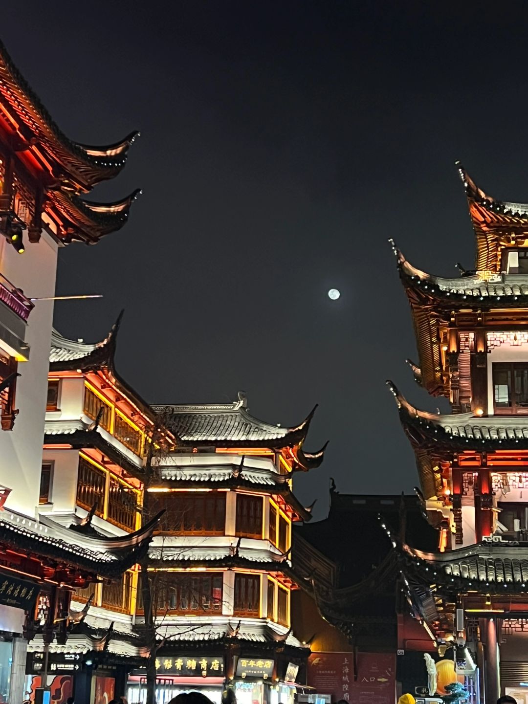 Shanghai/Hangzhou-The Yu Garden Tourist Area in Shanghai has beautiful night scenery and delicious special food!