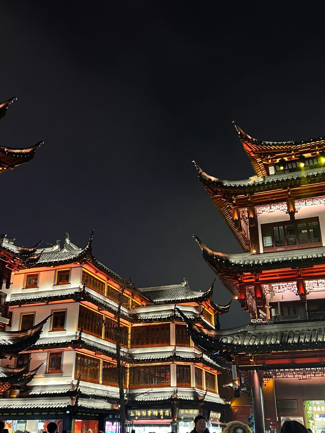 Shanghai/Hangzhou-The Yu Garden Tourist Area in Shanghai has beautiful night scenery and delicious special food!