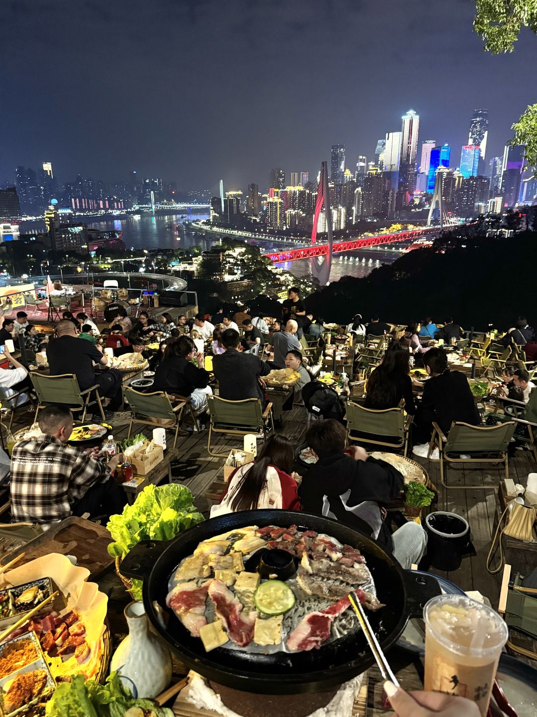 Chengdu/Chongqing-Chongqing Huangyuming Barbecue Restaurant, enjoy barbecue and admire the night view of Chongqing!