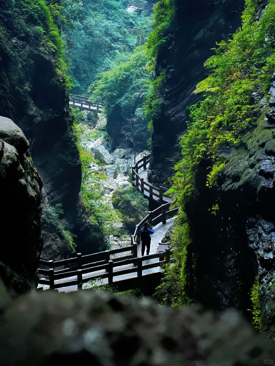 Chengdu/Chongqing-Walking through the cracks of the Tiankeng coal seam in Wulong, Chongqing, is like a fairyland of nature!