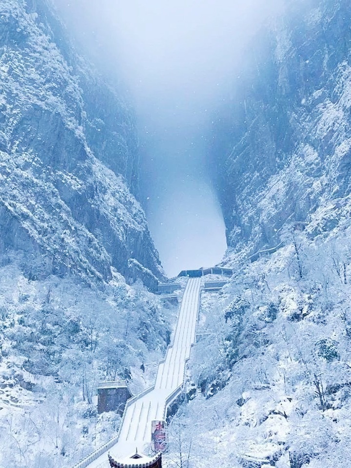 Changsha-There are many places to admire rime in Hunan, and the mountaintops are covered with crystal clear mist, like jade trees!