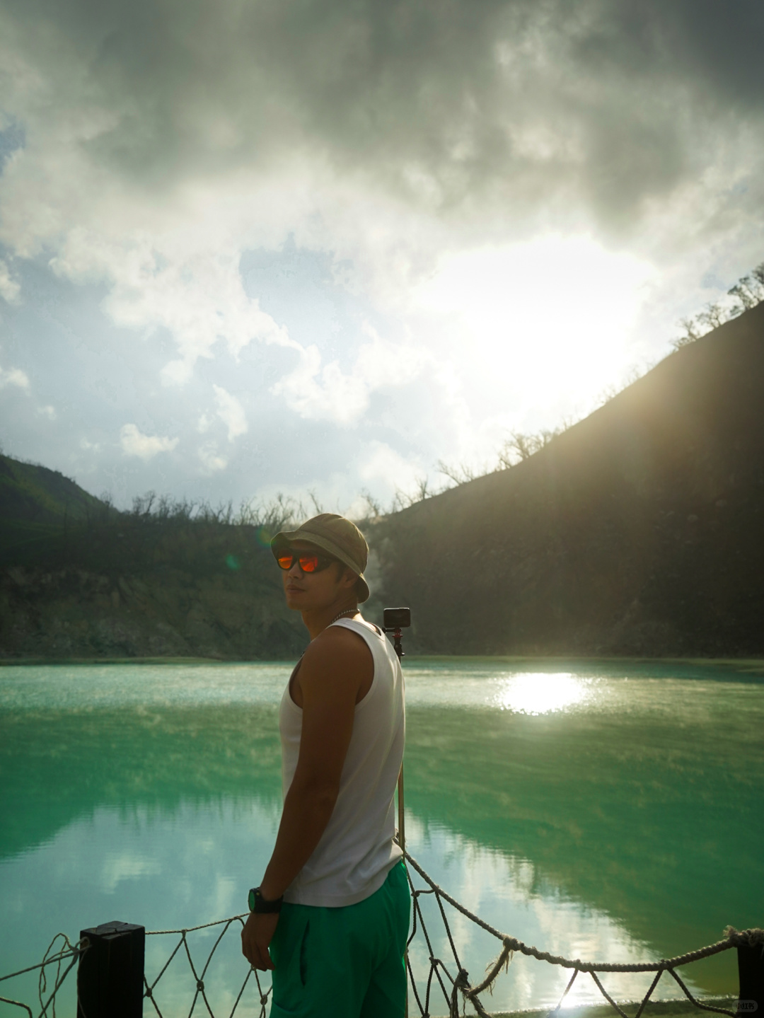 Jakarta-About 50 kilometers south of Bandung, Kawah Putih volcanic lake has a gem-like blue water