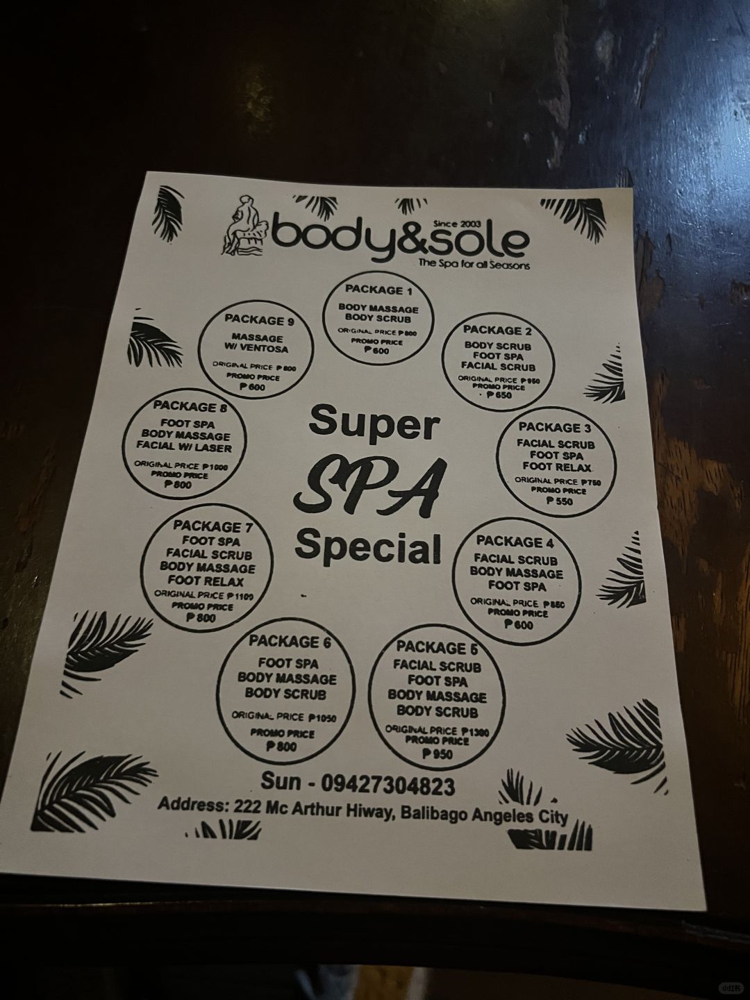 Clark/Angel City-Body&Sole Spa for all seasons, founded in 2003, offers massages for 350 pesos per hour