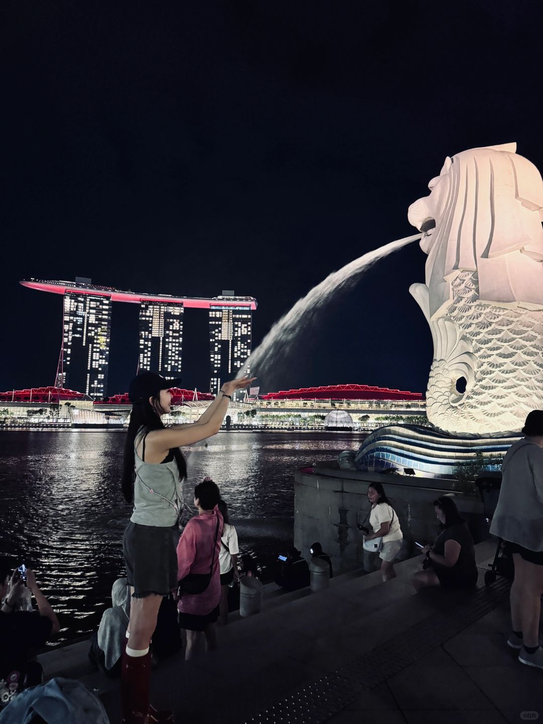 Singapore-Singapore, the safest country in the world. Stay at the Marina Bay Sands and visit the Merlion Park