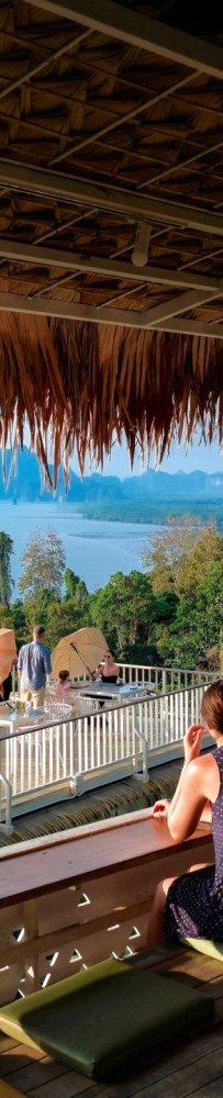 Khaothong Hill, a cozy sea view resort cliff cafe restaurant in Krabi, Thailand