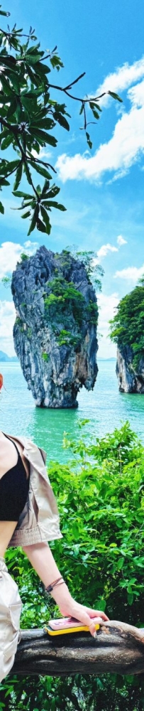 Phuket Phang Nga Bay National Park tourist attractions, floating market and karst boating