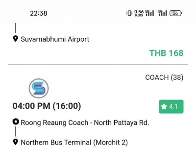 N ways of transportation from Pattaya to Bangkok, tips on buying bus tickets on your phone