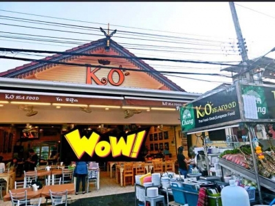 Ko Seafood restaurant in Hua Hin, Thailand, good reputation and fresh fish and shrimp