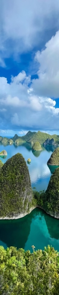 The last tourist resort in Indonesia, Raja Ampat is one of the six top diving sites, keeping its natural pristine state.