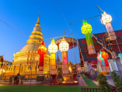 Phra That Hariphunchai Woramahawihan, the Buddhist center of the northern region