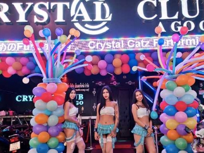 Crystal Club Agogo Bar in Pattaya, beautiful girls in sexy uniforms welcome you