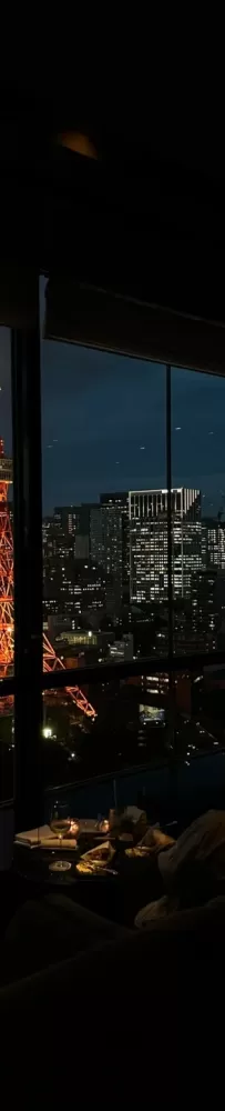 You can see the night view of Tokyo Tower, and the panoramic floor-to-ceiling window high-altitude bar is $20/person